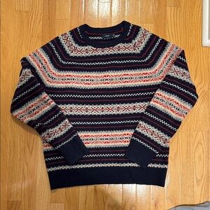 J. Crew Multicolor Patterned Crewneck Sweater